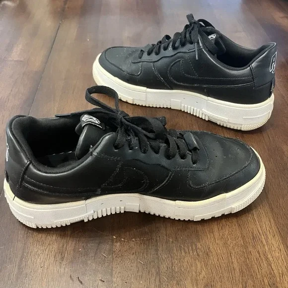 Nike Air Force One AF1 Pixel Women's Size 9 Black Low Top Sneakers - Picture 8 of 11